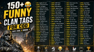 150+ Funny Clan Tags for COD