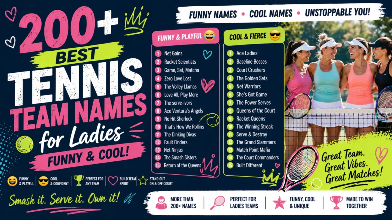 200+Best Tennis Team Names for Ladies