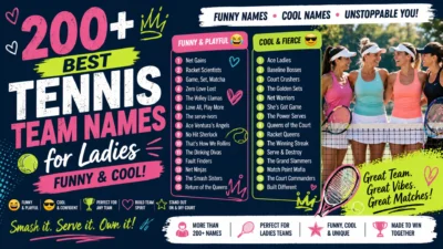 200+Best Tennis Team Names for Ladies