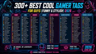 300+ best Cool Gamer Tags for Guys