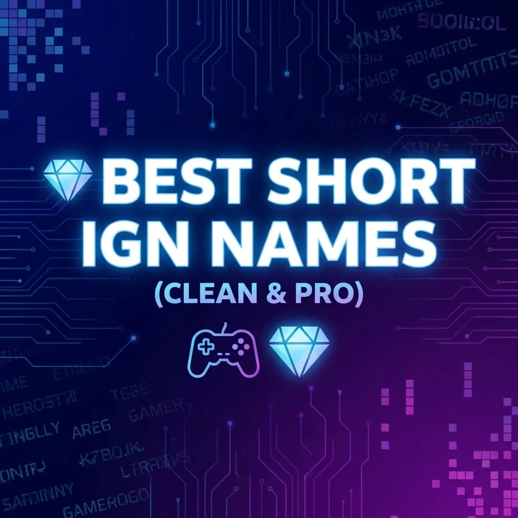 Best short IGN names with clean, pro, and stylish gaming username ideas