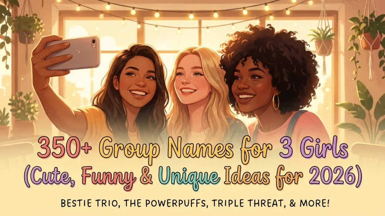 350+ group names for 3 girls with cute, funny, and unique friendship ideas for 2026