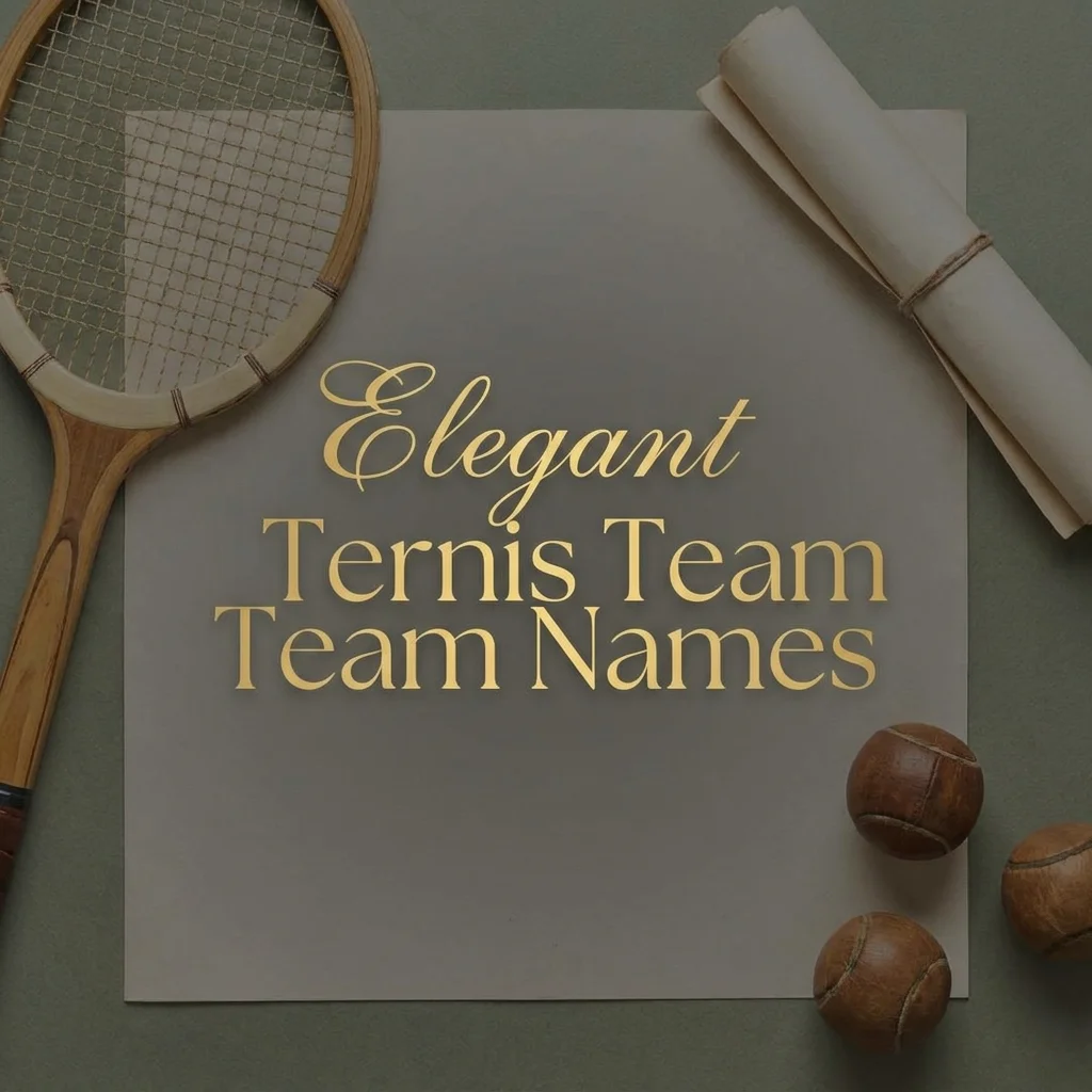 Elegant tennis team names featuring classy, graceful, stylish, sophisticated, and creative team name ideas