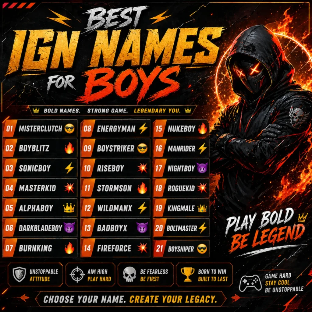 🔱 Best IGN Names for Boys