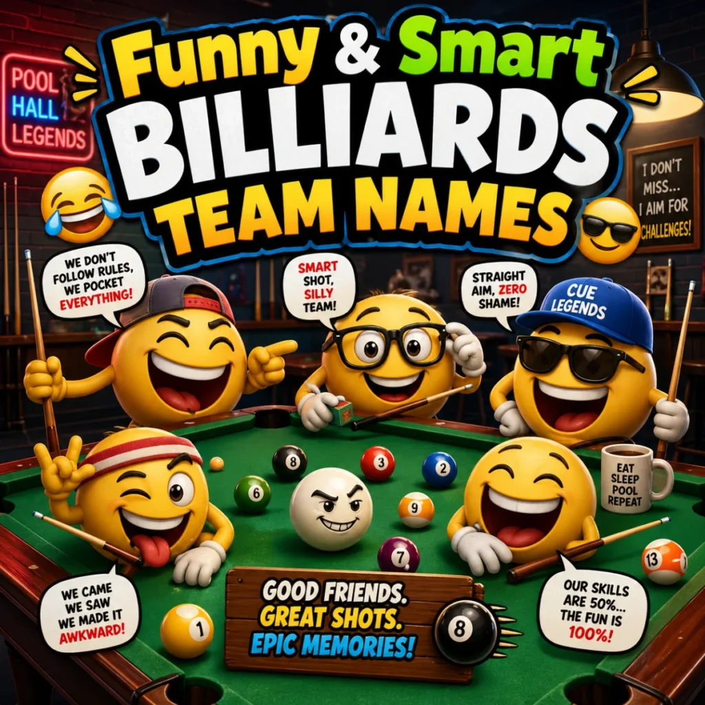  Funny & Smart Billiards Team Names 