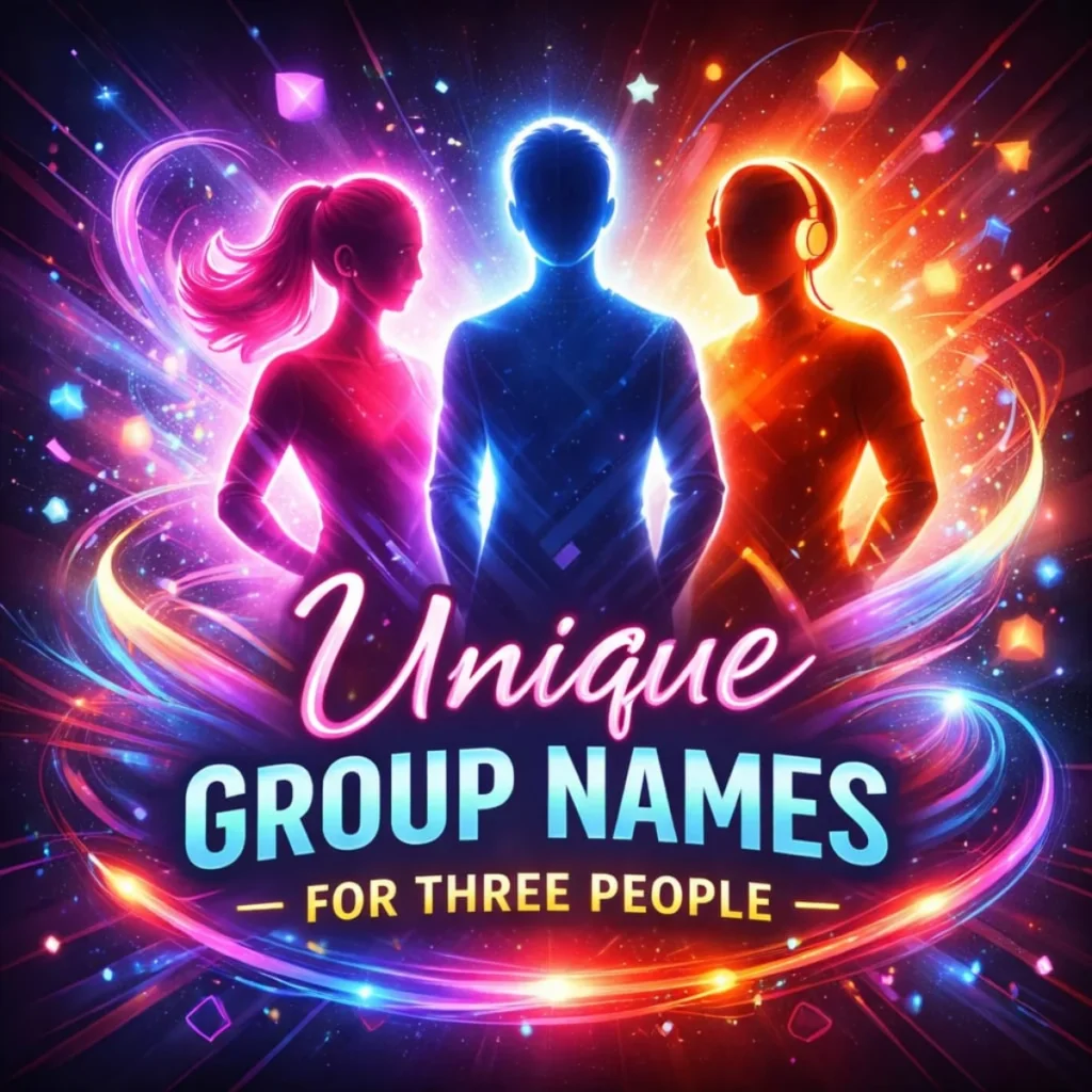 unique group names for three peoplr