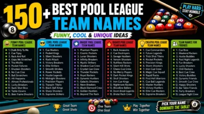 Pool League Team Names