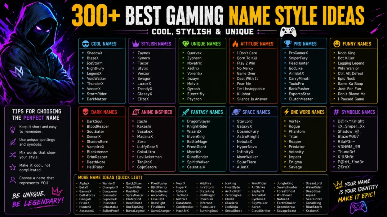 Gaming Name Style Ideas