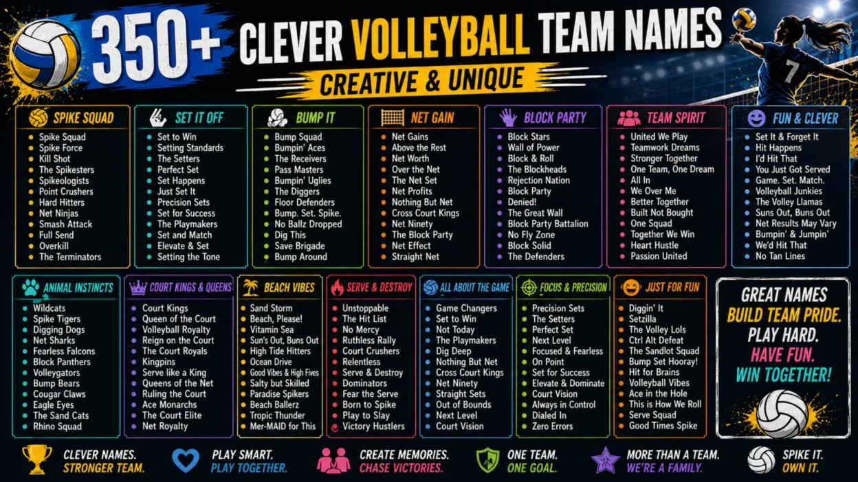 Clever Volleyball Team Names