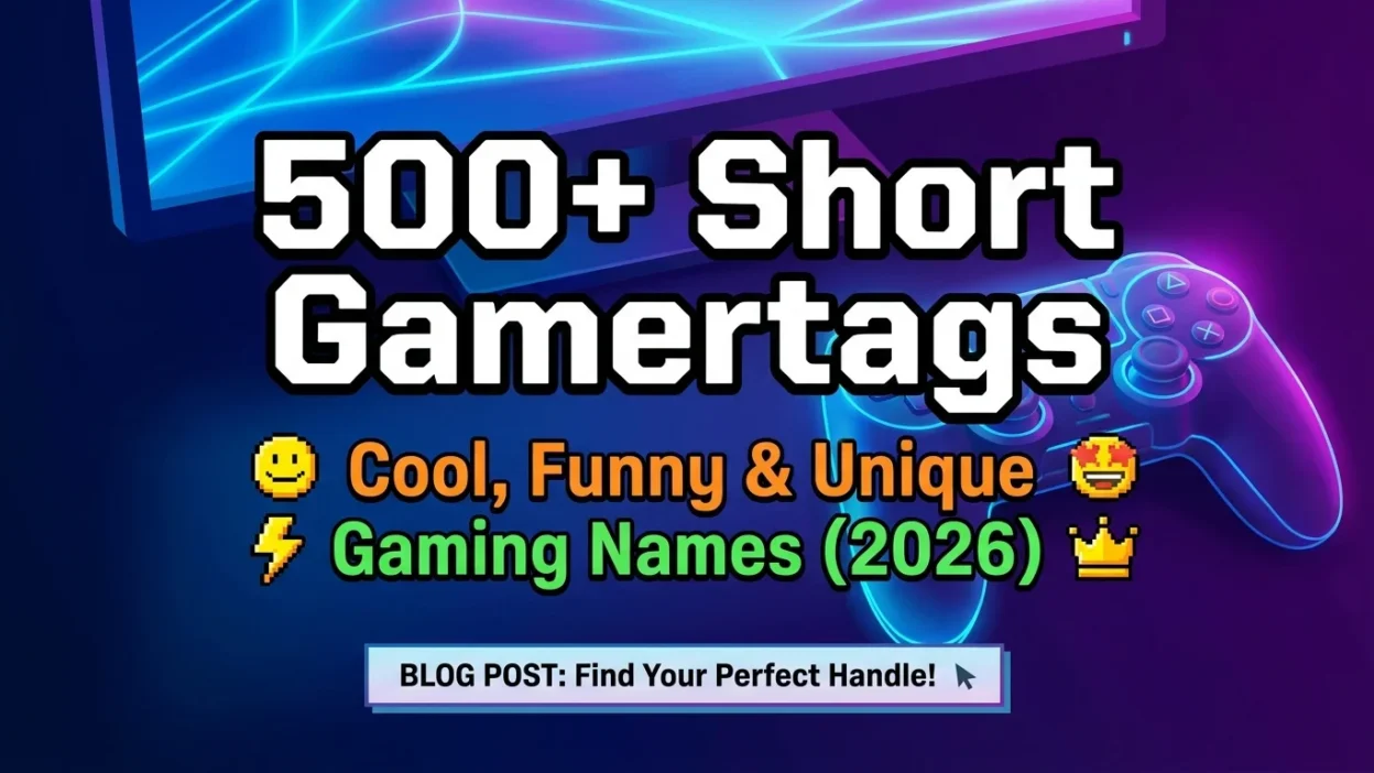 500+ Short Gamertags featuring cool, funny, and unique gaming names for 2026