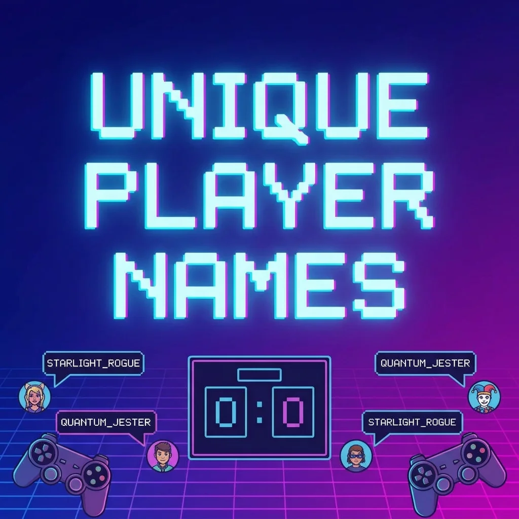 Unique player names with creative, stylish, and memorable gaming name ideas