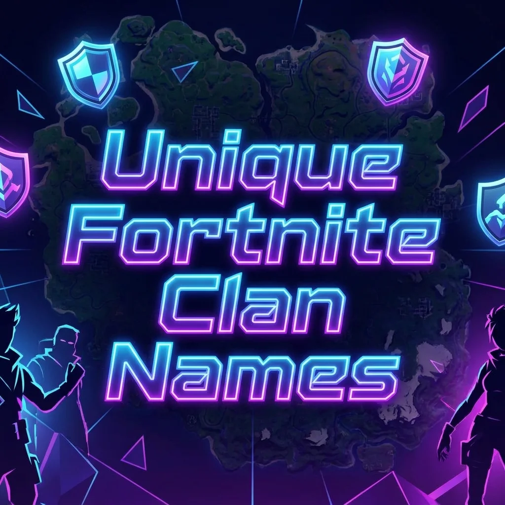 Unique Fortnite clan names featuring creative, rare, original, stylish, and memorable gaming team name ideas