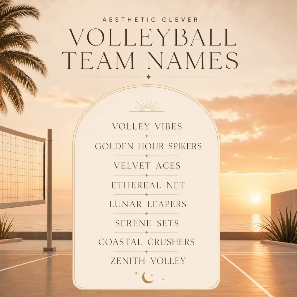 Aesthetic Clever Volleyball Team Names