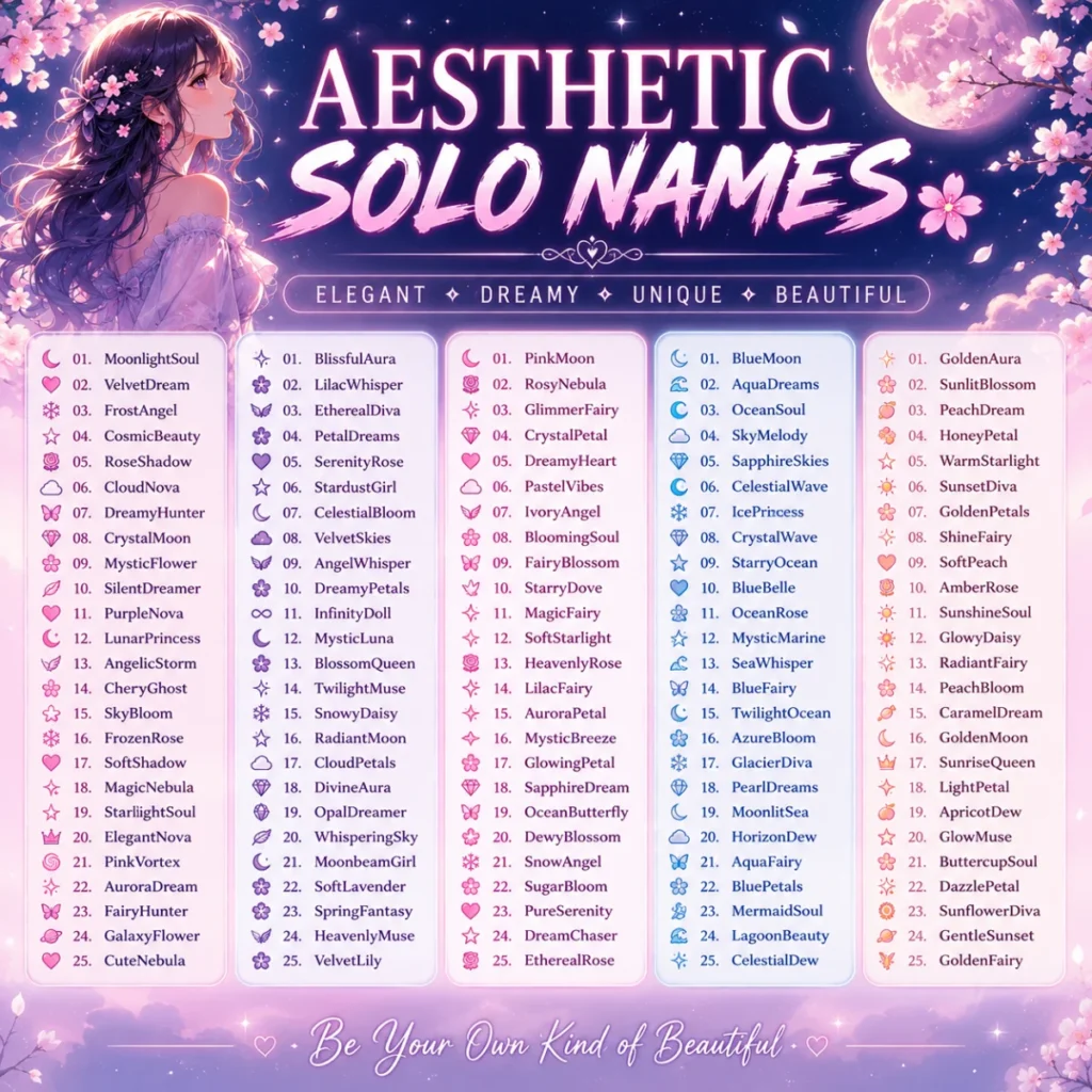 Aesthetic Solo Names ๐ธ