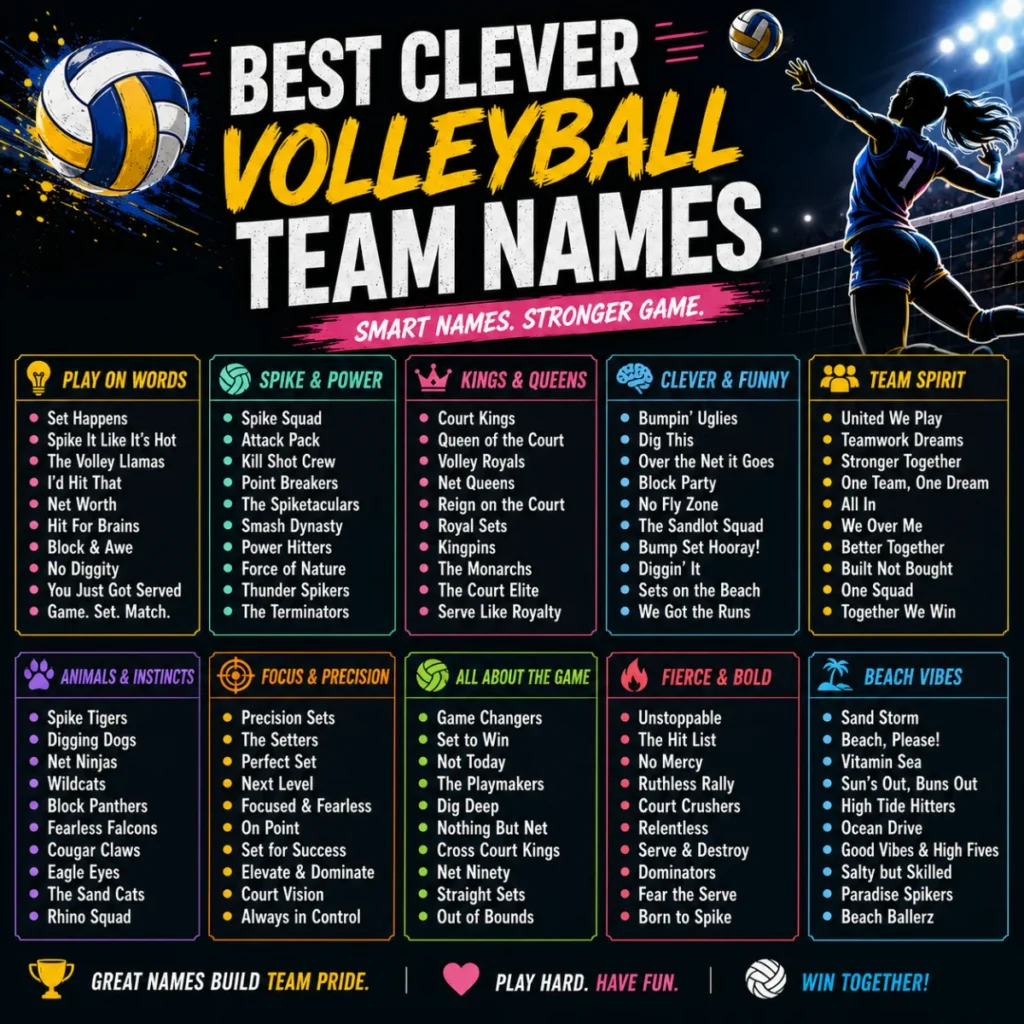 Best Clever Volleyball Team Names