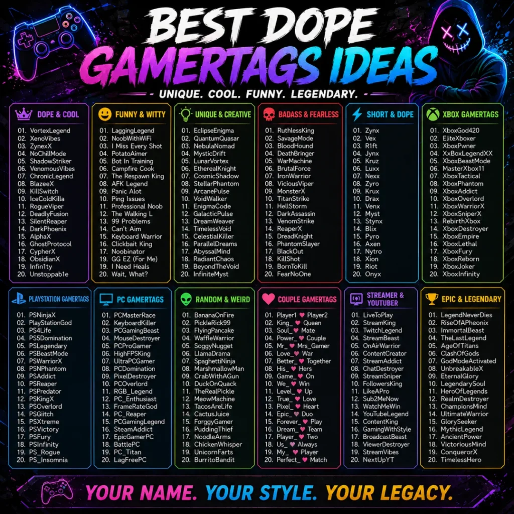 Best Dope Gamertags Ideas