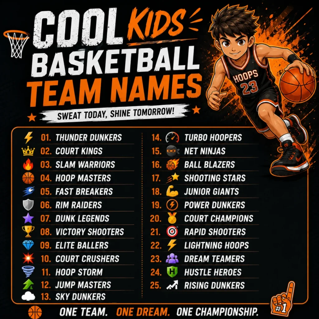 Cool Kids Basketball Team Names