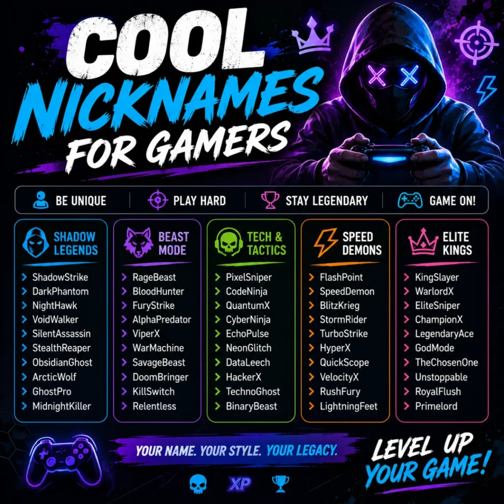 Cool Nicknames for Gamers 😎