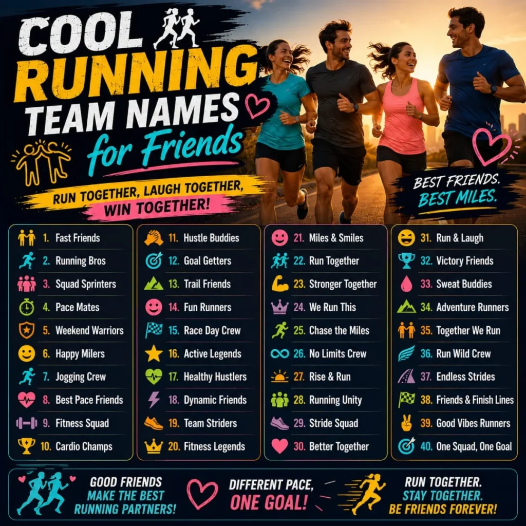 Cool Running Team Names for Friends 👯