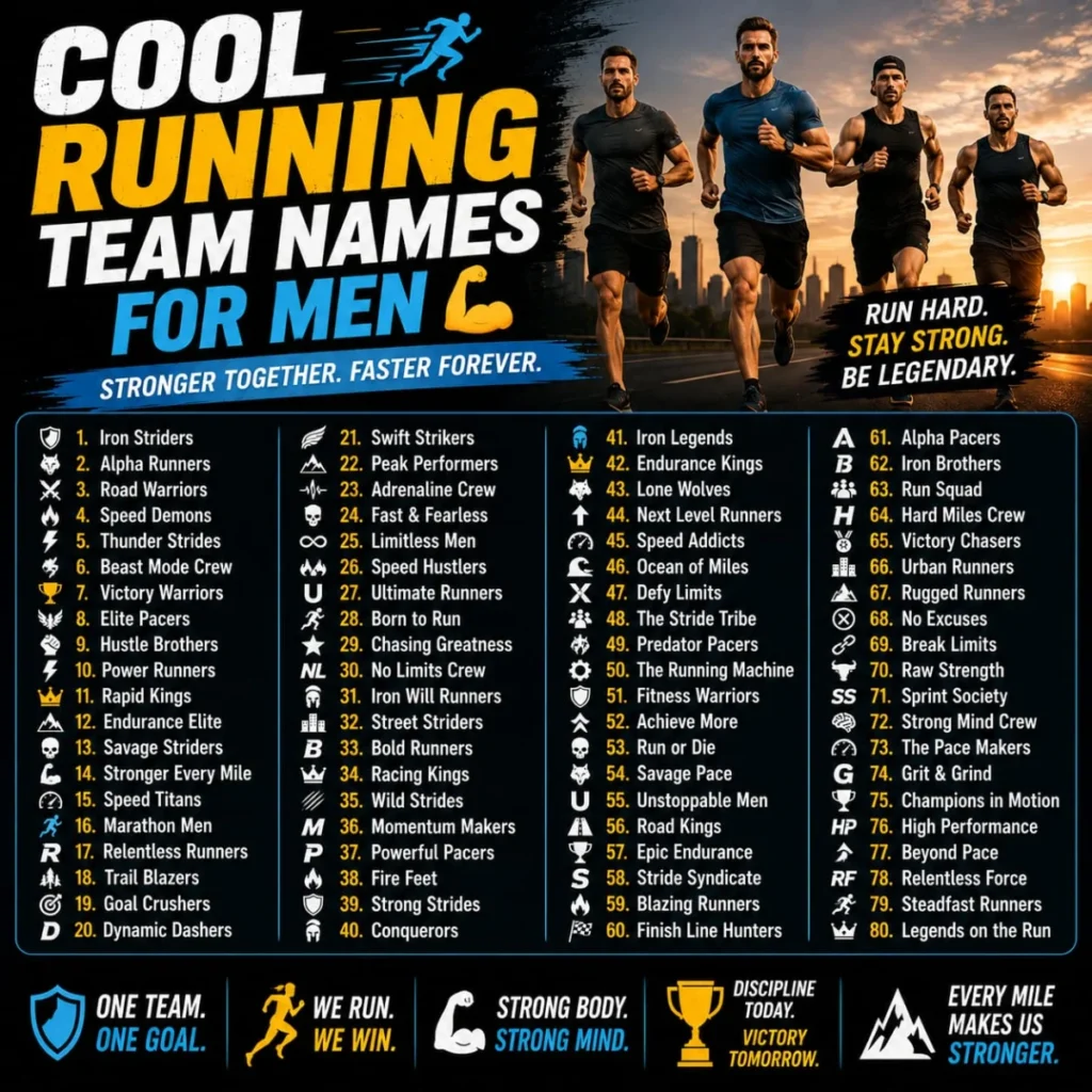 Cool Running Team Names for Men 💪