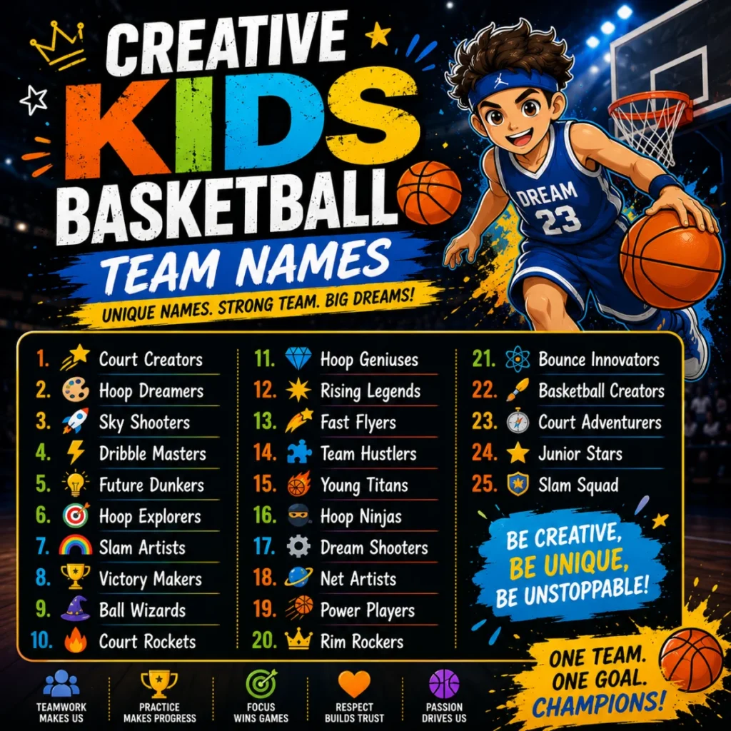 Creative Kids Basketball Team Names