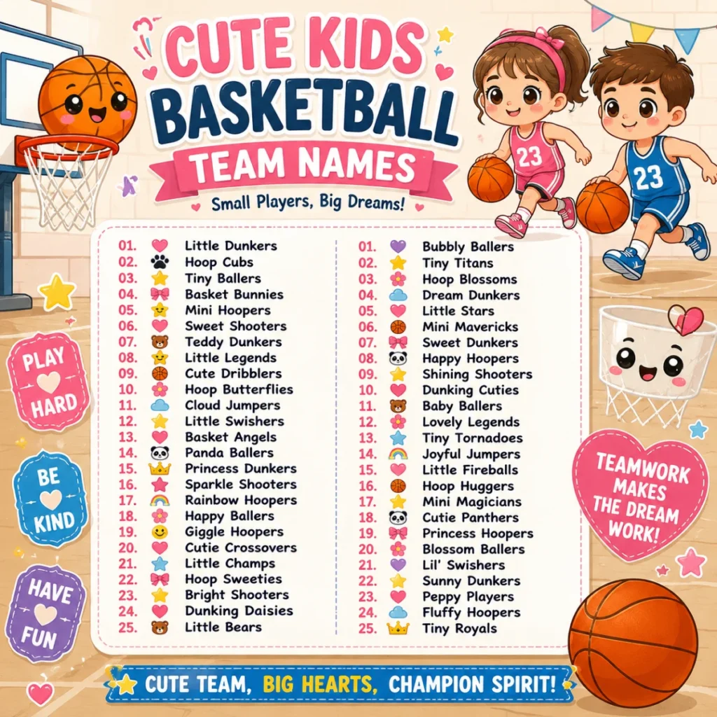 Cute Kids Basketball Team Names