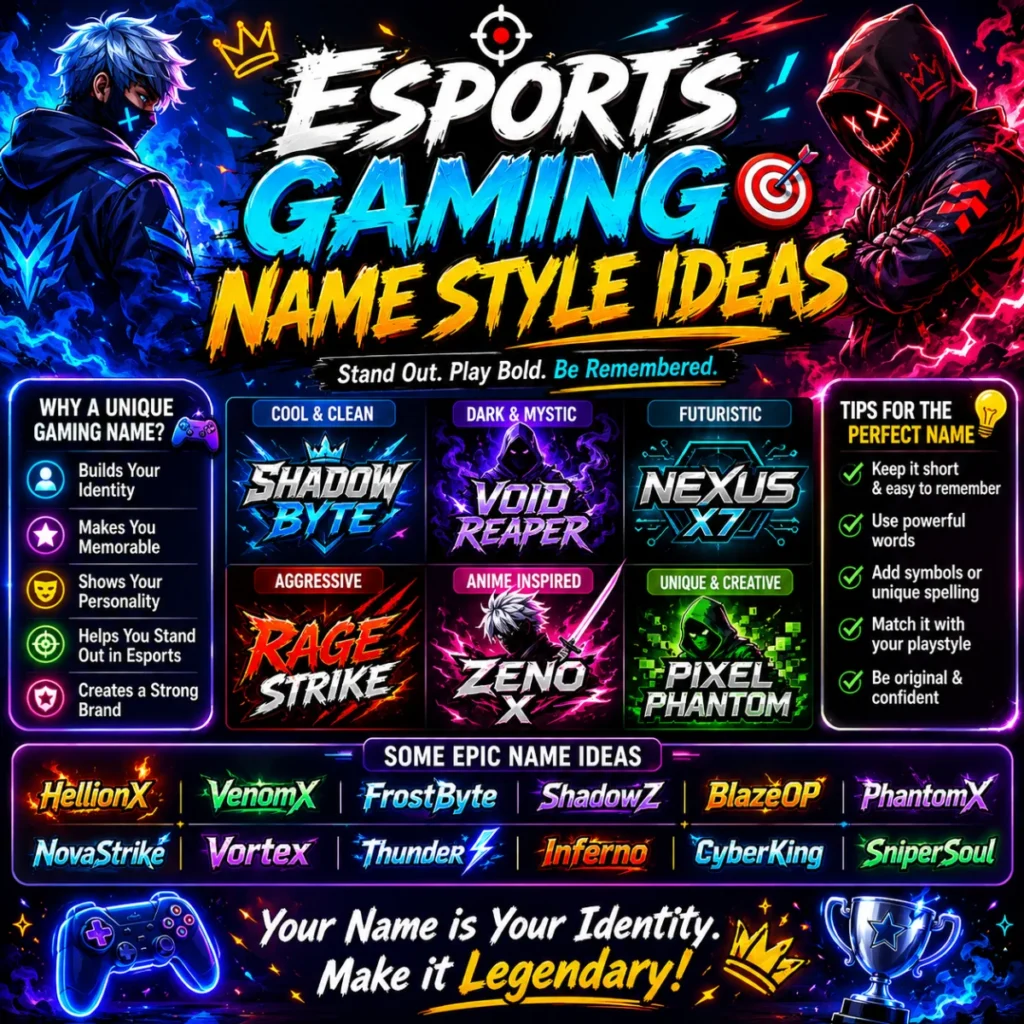 Esports Gaming Name Style Ideas 🎯