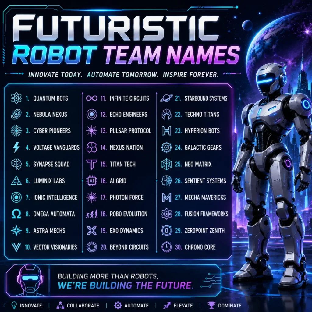 Futuristic Robot Team Names 🌌