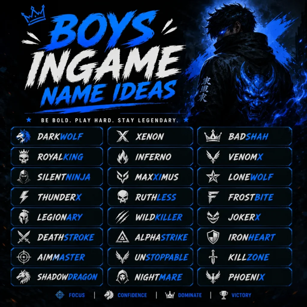 Boys Ingame Name Ideas 💪
