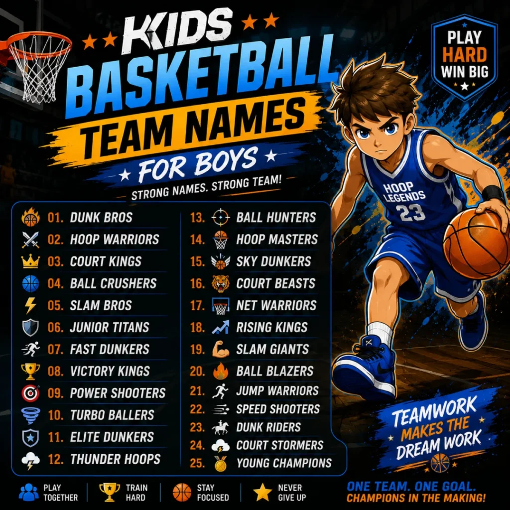 Kids Basketball Team Names for Boys
