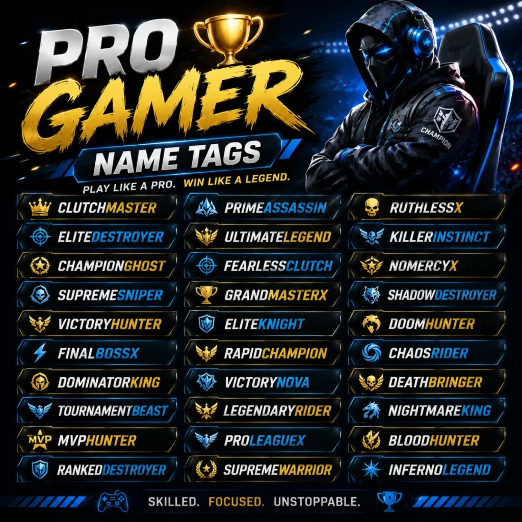 Pro Gamer Name Tags 🏆