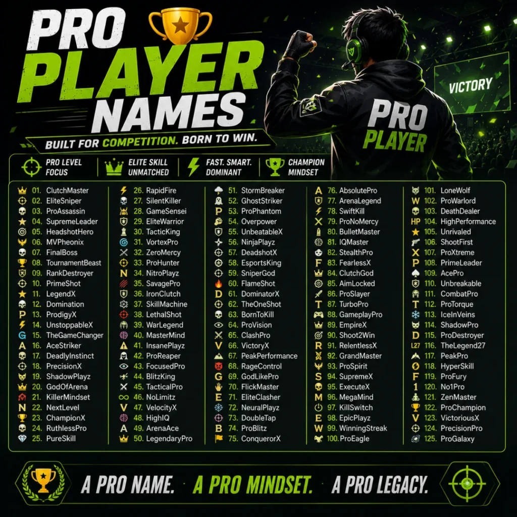 Pro Player Names 🏆