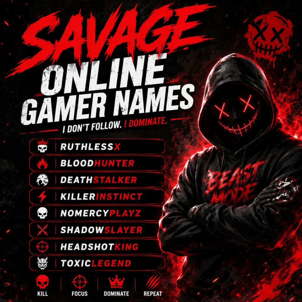 Savage Online Gamer Names 🔥