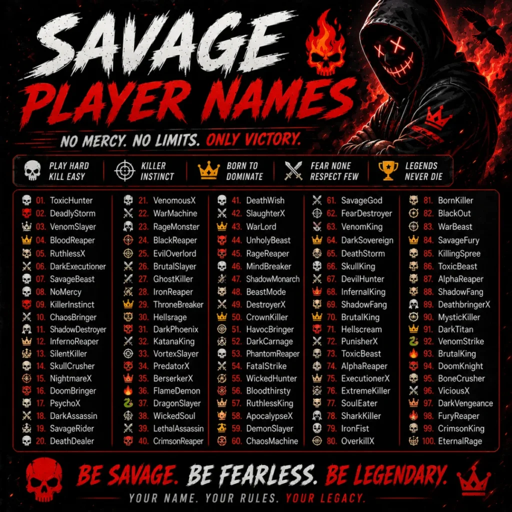 Savage Player Names 🔥