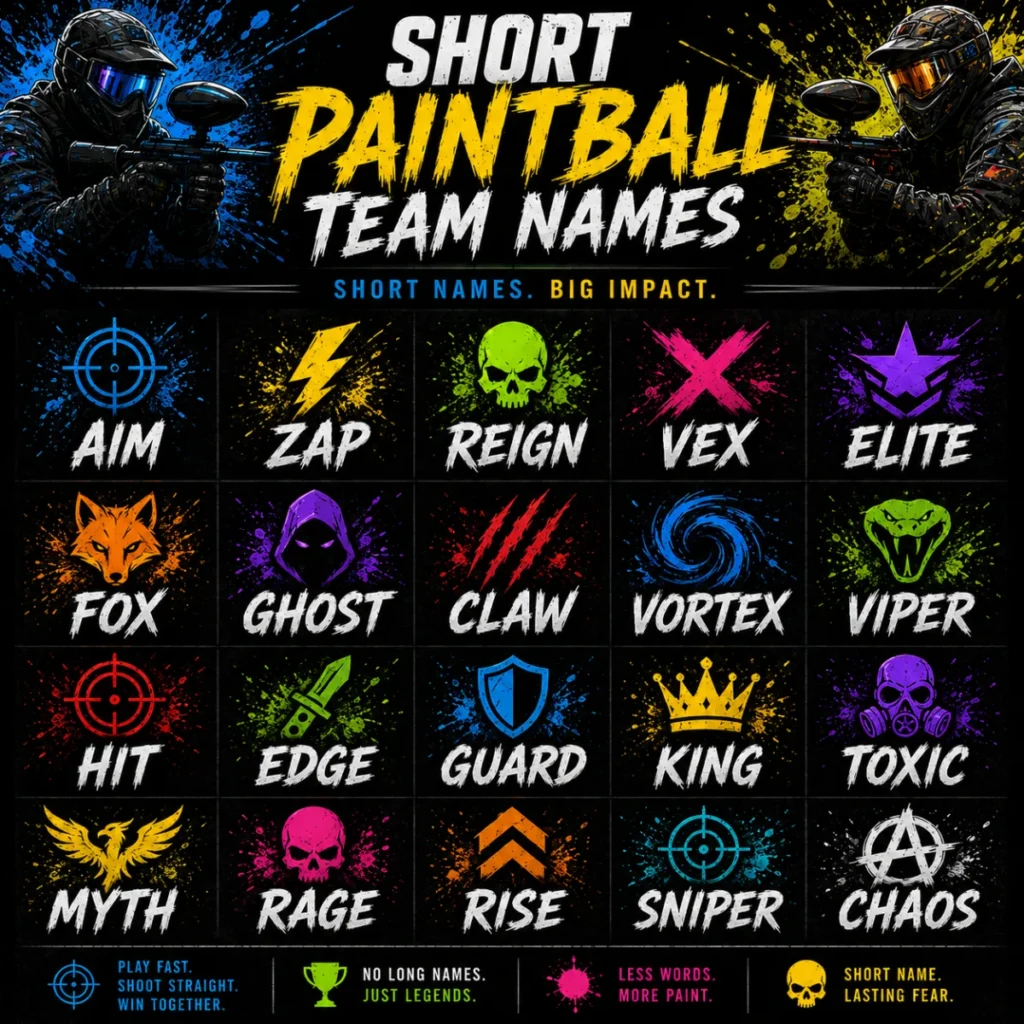 Short Paintball Team Names ⚡