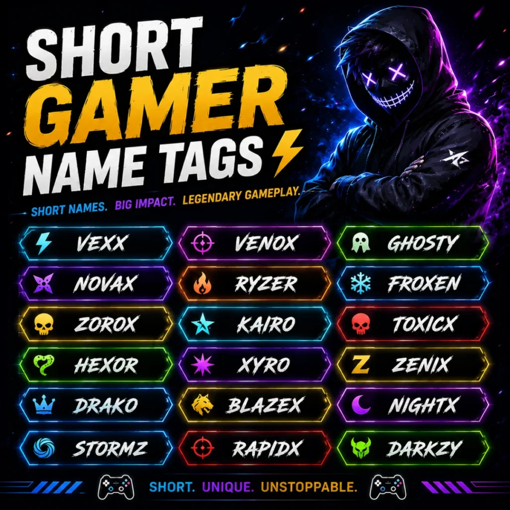 Short Gamer Name Tags ⚡