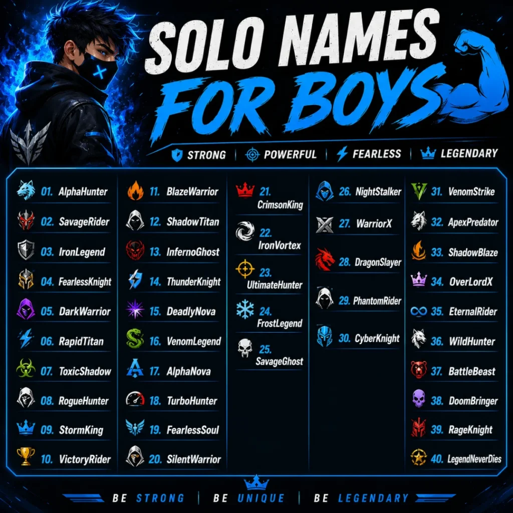 Solo Names for Boys ๐ช