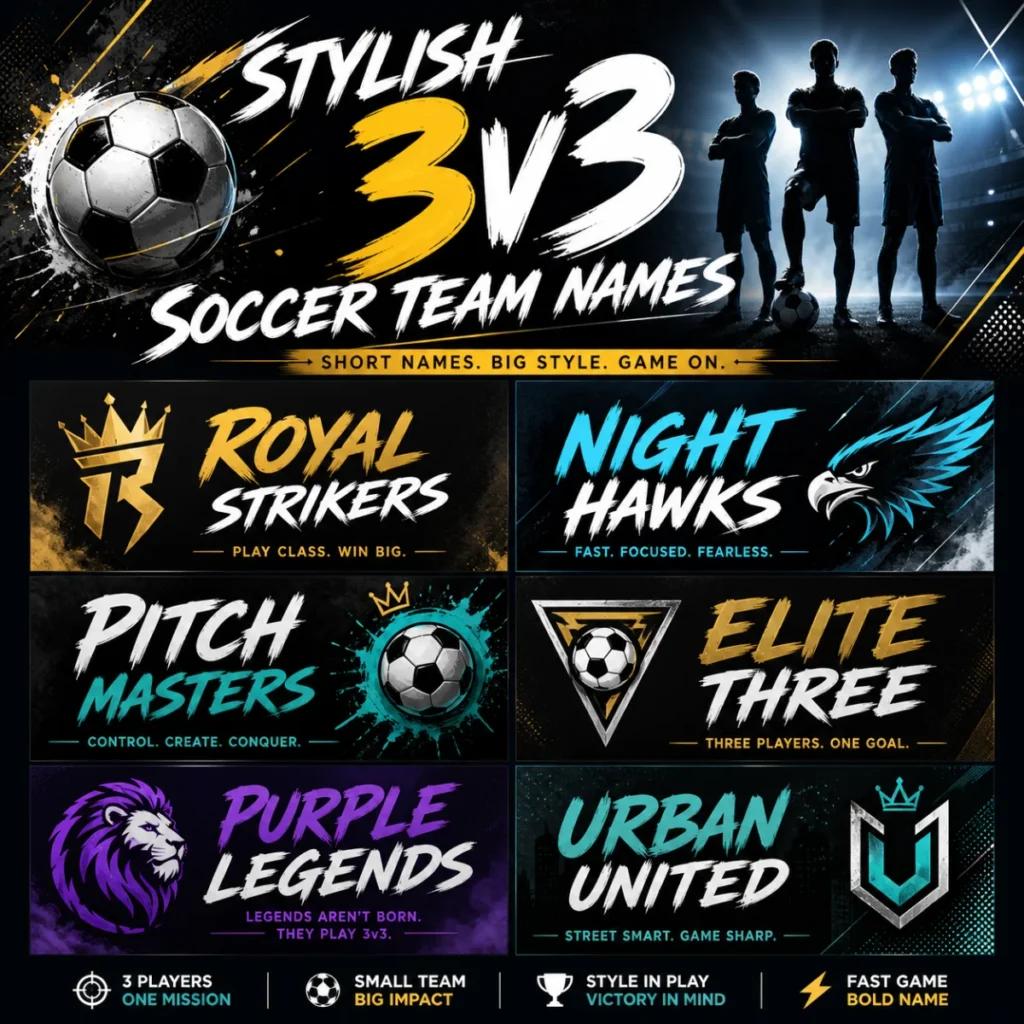 Stylish 3v3 Soccer Team Names