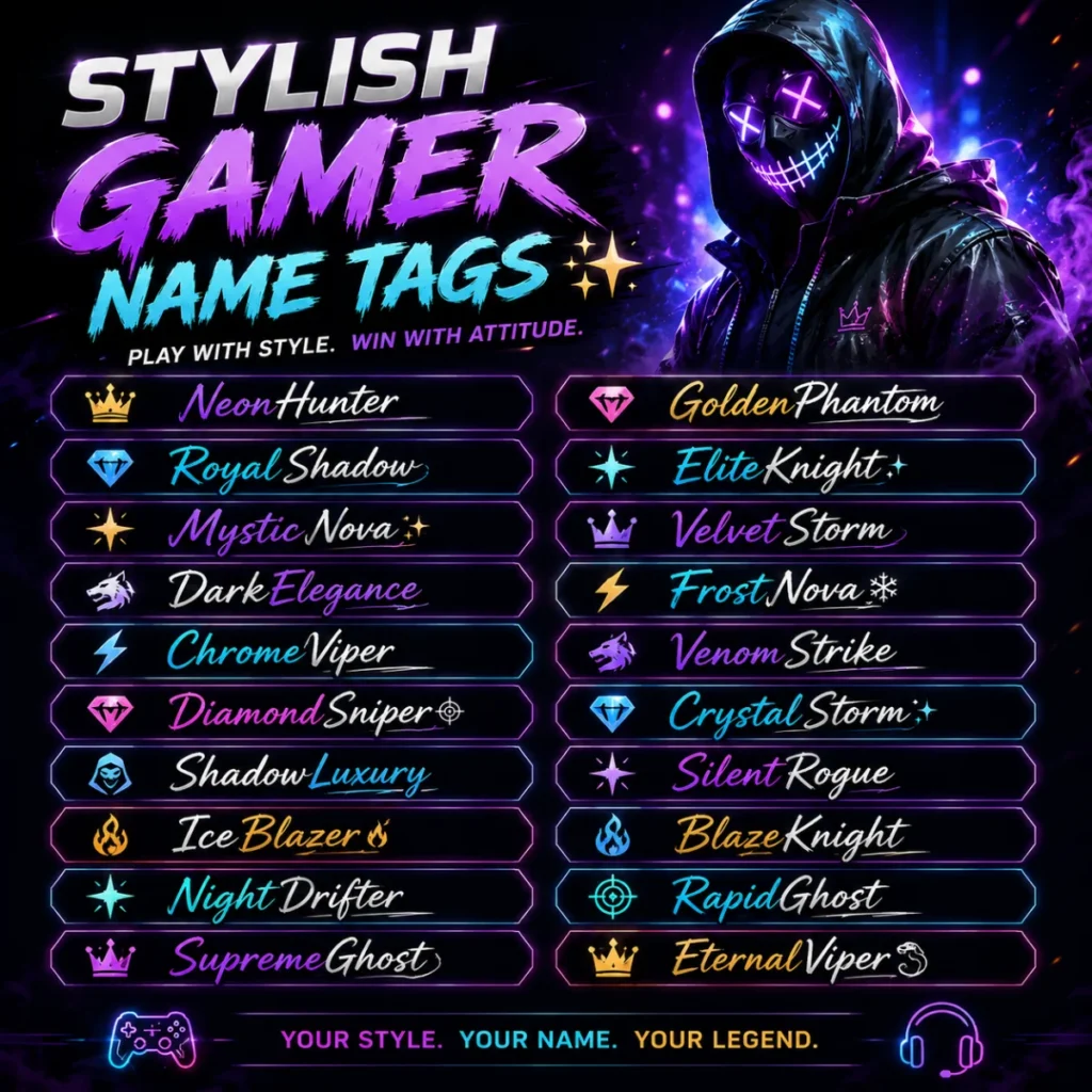 Stylish Gamer Name Tags ✨