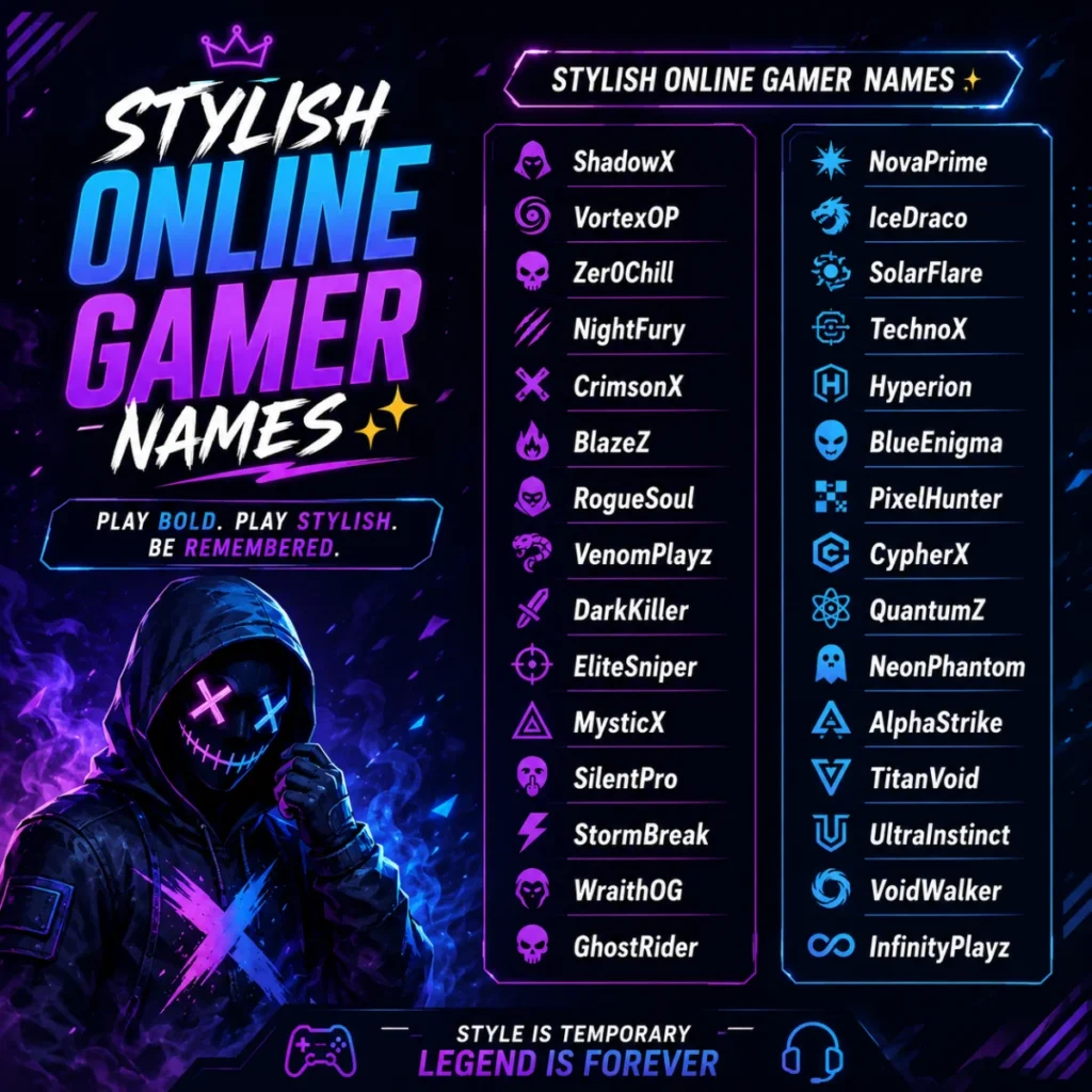 Stylish Online Gamer Names ✨