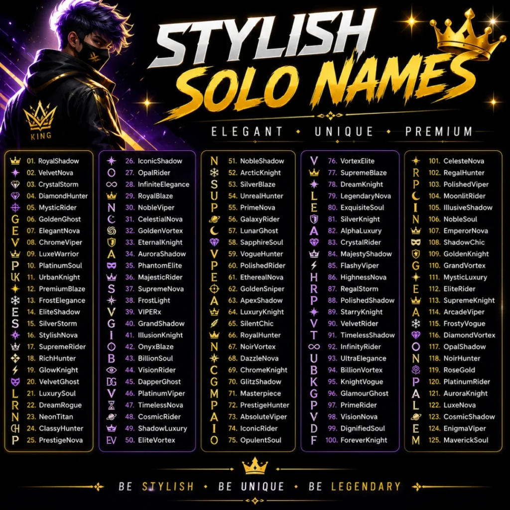 Stylish Solo Names โจ
