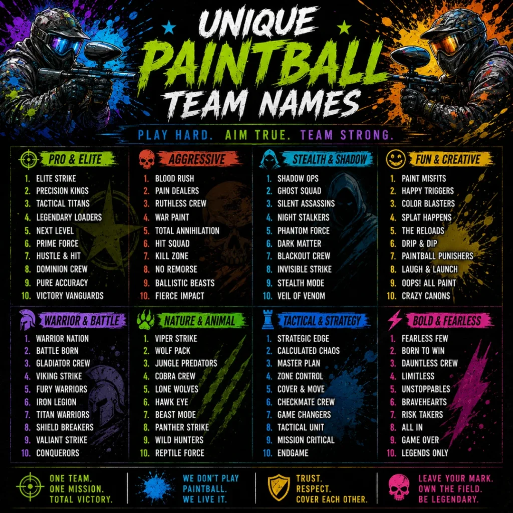 Unique Paintball Team Names 🌟