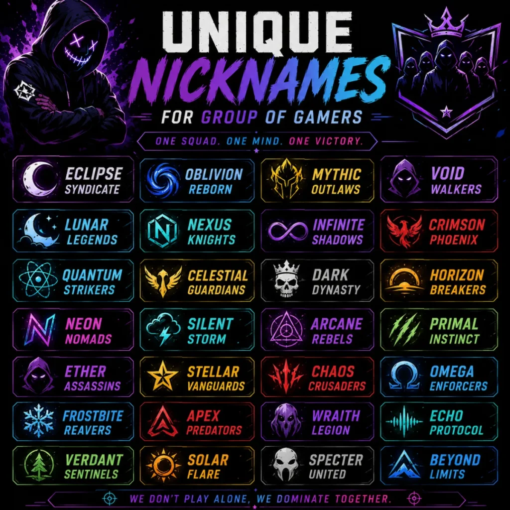 Unique Nickname for Group of Gamers 🌟
