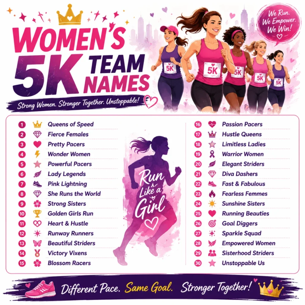 Women’s 5K Team Names 👑