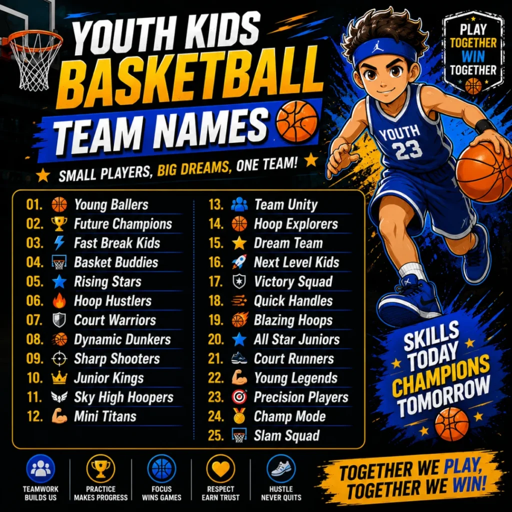 Youth Kids Basketball Team Names
