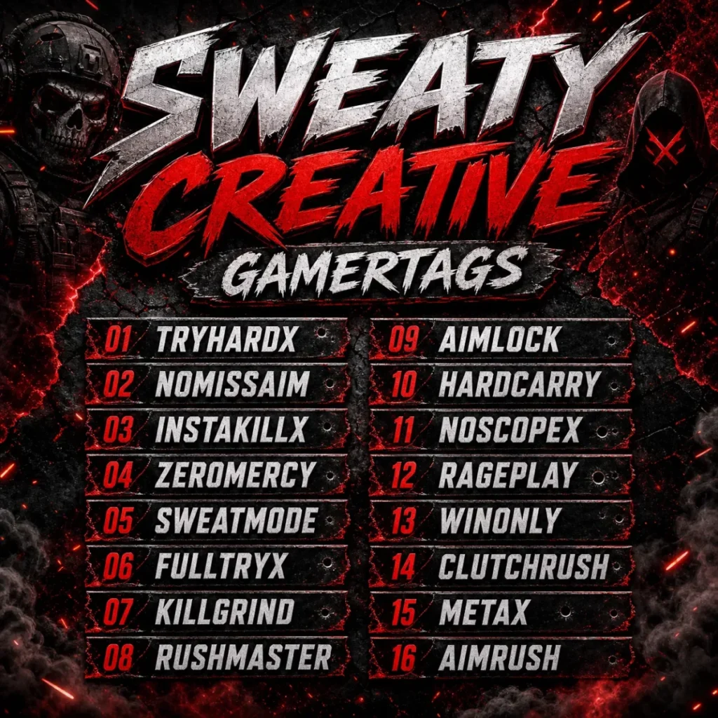 ⭐ Sweaty Creative Gamertags