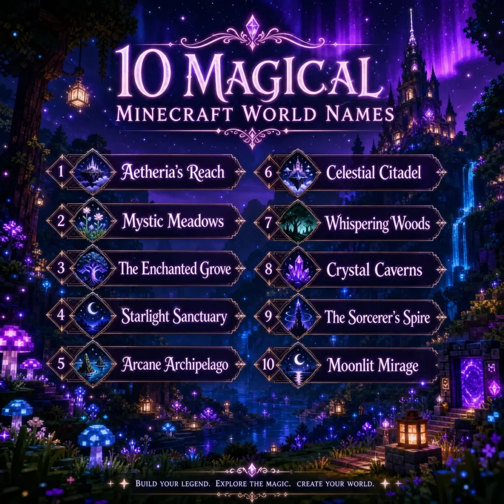 Good Names for Minecraft Worlds with Magical Themes