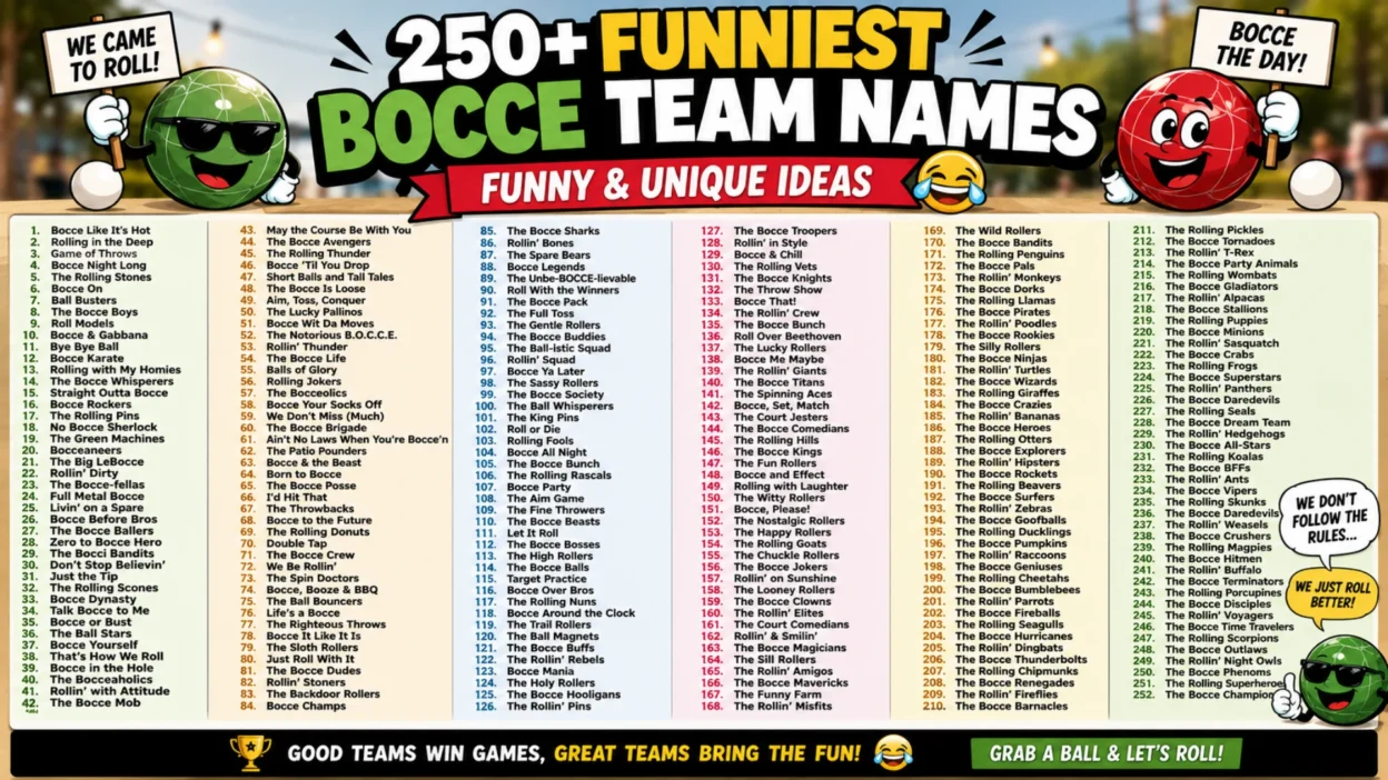Funniest Bocce Team Names