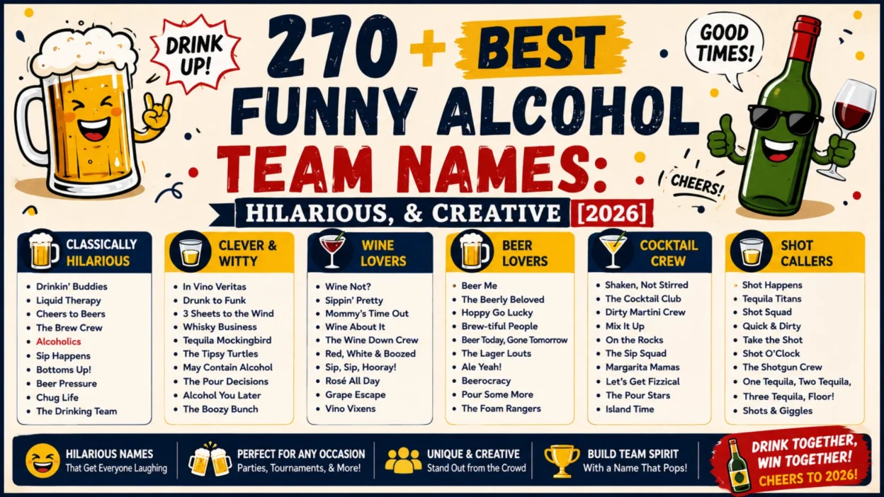 Funny Alcohol Team Names