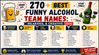 Funny Alcohol Team Names